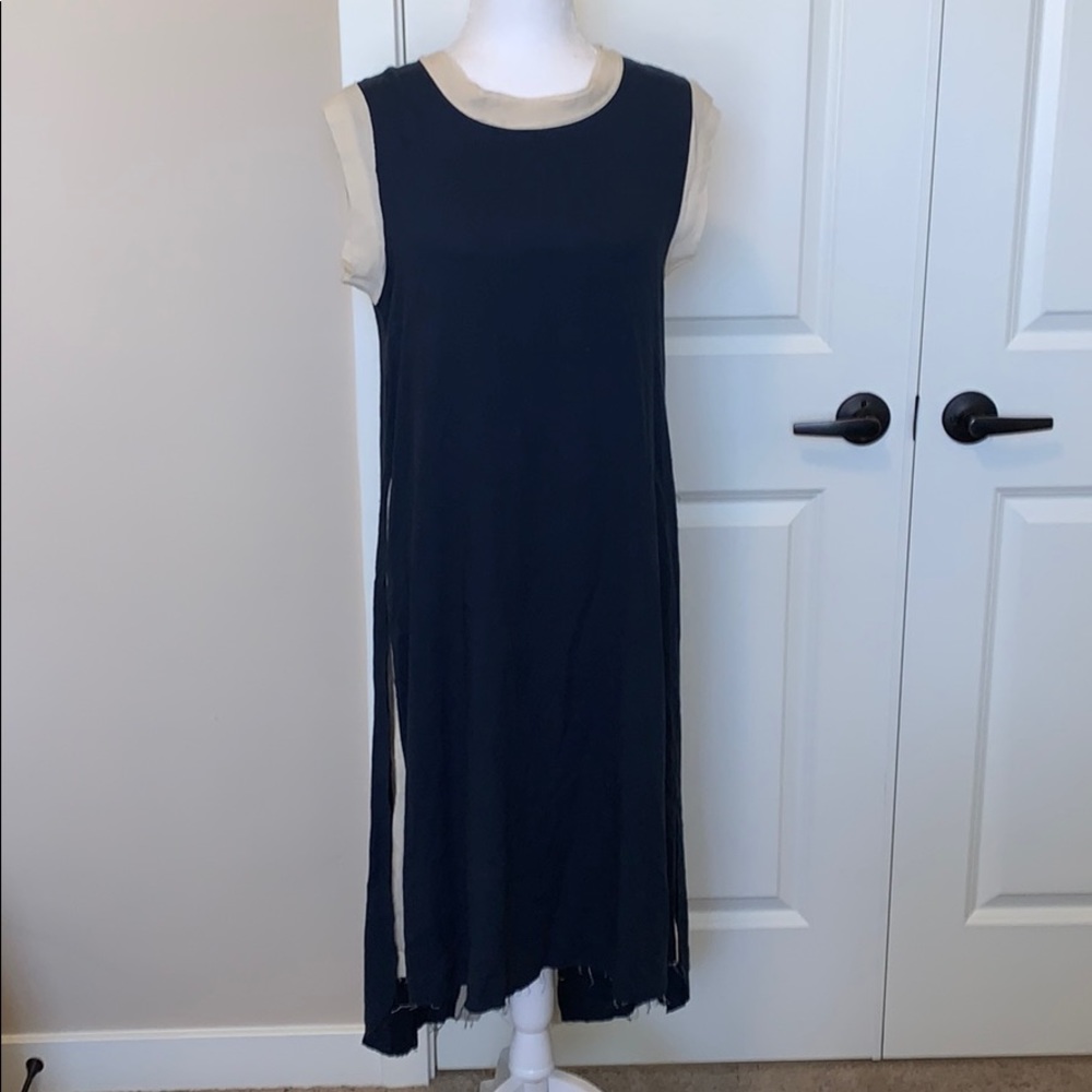 Elegant Black and Cream Maxi Dress